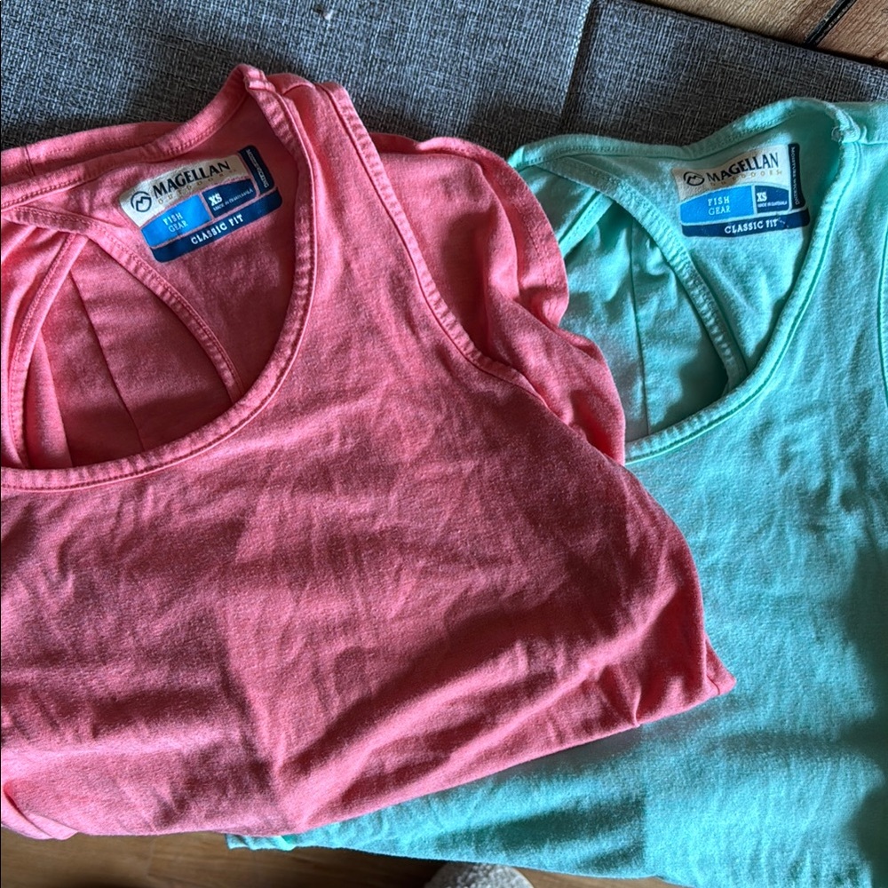 Magellan Pink and Teal Tank Tops